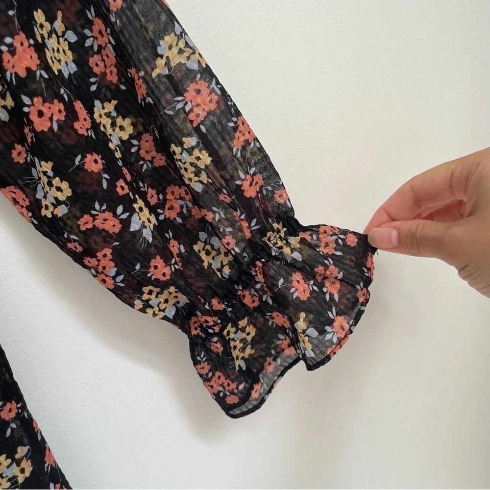 FREE People floral blouse size S
